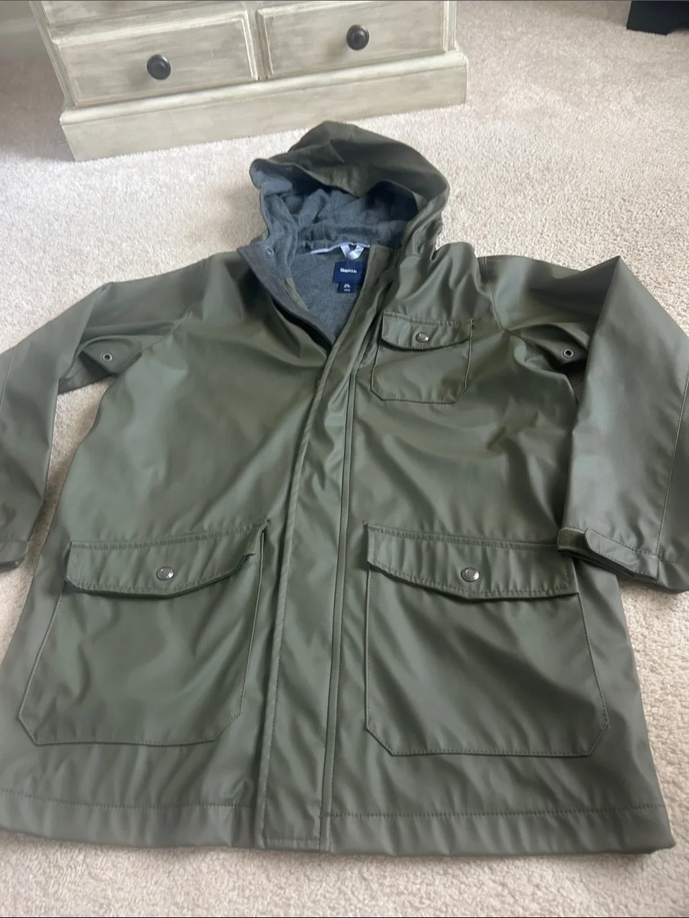 Kids Gap Olive Green Hooded Raincoat
